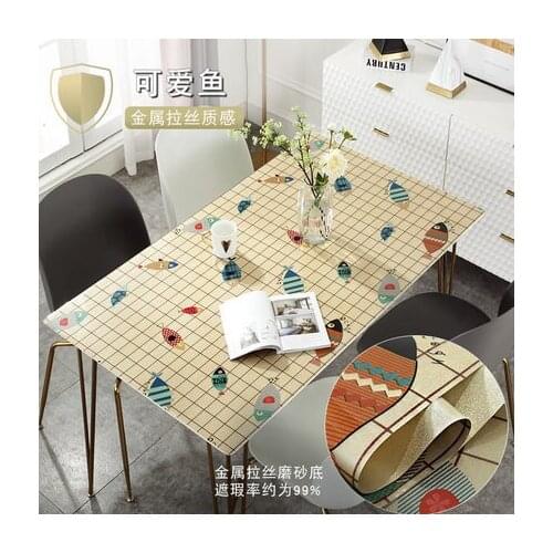 Brushed metal texture table cloth Rectangular Table Cloths Protect the Desktop Easy to Clean Kitchen Dining Table Cover mat