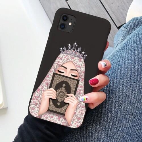 Woman Crown hijab Face Muslim Islamic beautiful Gril Eyes Cover Phone Case for iPhone 12 XR XS 11 Pro Max X 6S 7 8 Plus SE2020