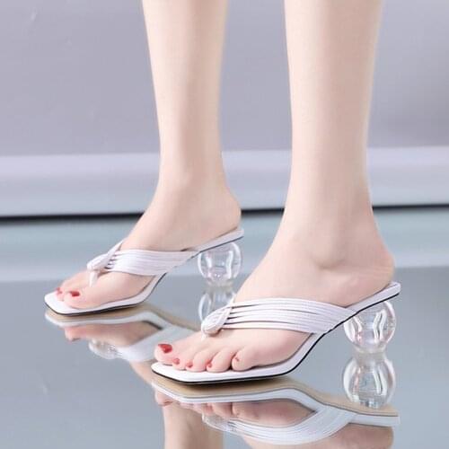 Summer Slippers Flip Flops for Women Trendy Shoes Fashion Women Flip Flop High Heel 2020 Womens Sandals Transparent Clear Shoes
