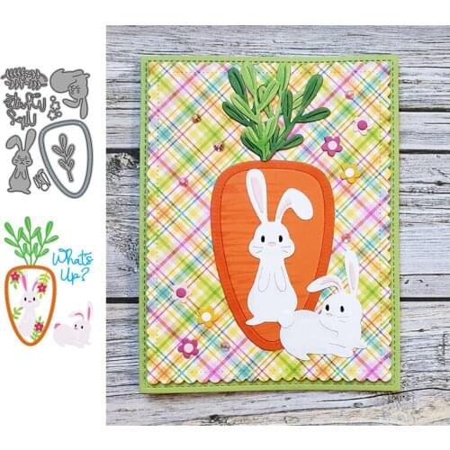 Rabbit and Carrot Cutting Dies Stamps Dies Scrapbooking Mold Cut DIY Handmade Tools Craft Decoration Metal Cutting Dies New 2021