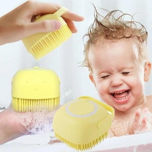 Silicone Bath Brush Baby Shower Massage Scrubber Body Skin Exfoliating Scrubbing Tool Pet Dog Cat Silicone Bath Massage Brush