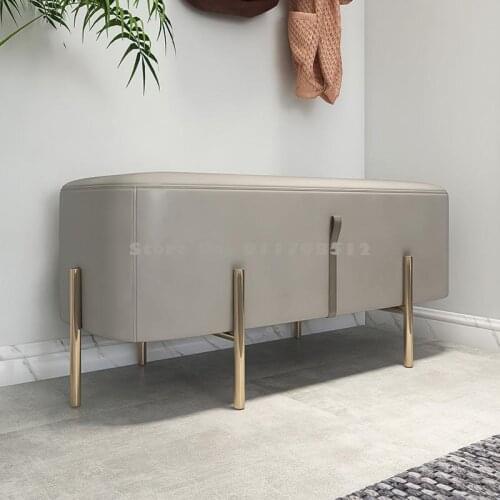 Nordic Sofa Shoe Changing Stool Long Stool Home Door Light Luxury Clothing Store Fitting Room Soft Bag Cushion Shoe Stool