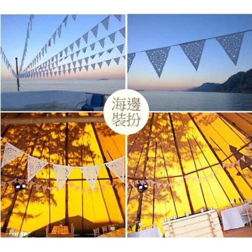 Wedding Decoration DIY Handmade Lace Festive Pennant Hanging Strip Decoration Shooting Props Banner Home Party Supplies