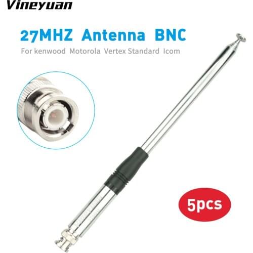 5x 130cm/51.18inch 27MHz CB Radio Telescopic Antenna BNC Male Connector Radio Antenna for Kenwood ICOM Motorola Vertex IC-V8
