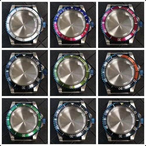 Vintage 1960 Watch Case for NH35/36 Movement Boîtier de montre vintage Acrylic Dome Crystal PVD Blue Bezel Watch Accessories