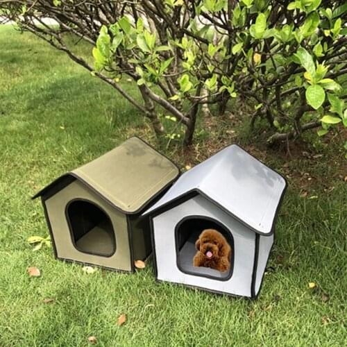 Foldable Large Pet Dog Bed House EVA Waterproof Outdoor Cat Kennel Nest With Inner Pad Pet Shelter Portable Cat Dogs House Tent