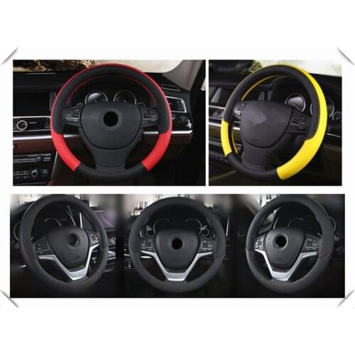 High quality PU leather car interior steering wheel cover 38 cm weave for Kia Soul Forte5 Cadenza Telluride Pro Venga