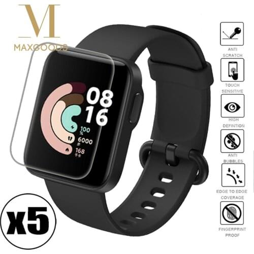 5Pcs/Set Protective Films for Xiaomi Redmi Watch & Mi Smart Watch Lite Hydrogel Full Coverage Screen Protector Glass Tools