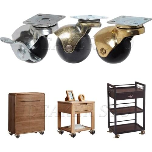 1/4PCS 1.5/2 inch 360 Degree Swivel Caster Wheels Ball Caster Wheels With Top Plate No Noise Wheels For Furniture Cabinets