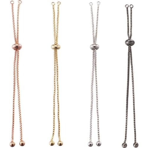 10pc Box Chain Bracelet Making Slider Bracelets Making 12.3cm Real Platinum Plated Gunmetal For Bracelet DIY Handmde