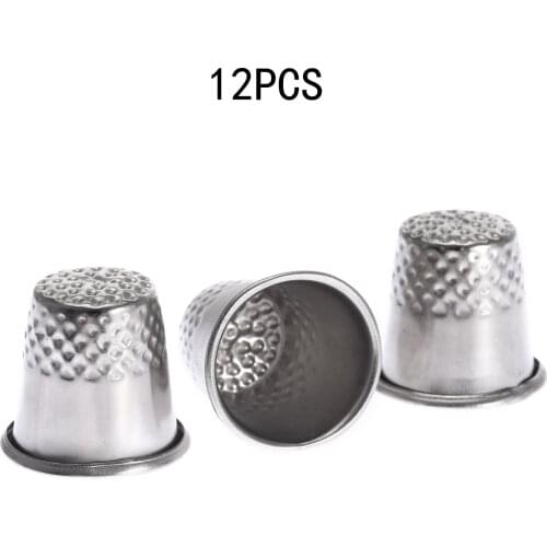 12Pcs Handworking Pin Needle Craft Tailor Hand Protection Finger Thimble Sewing Grip Shield Protector Sewing Quiting Tool