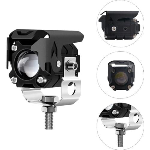 2pcs Motorcycle Rearview Mirror Dual Color Work Lights LED Auxiliary Spotlights