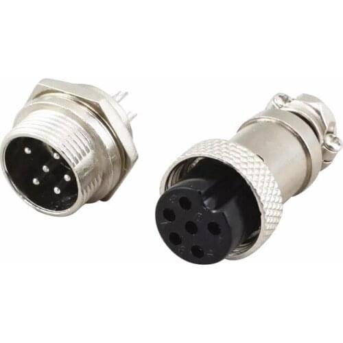 20pcs/lot GX16 16mm 6pin Male Female Wire Panel Circular Aviation Connector