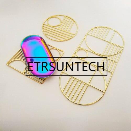 30pcs Nordic Gold Iron Pot Pad Coasters Cup Placemat Coffee Cup Mat Table Top Heat Insulation Pad Home Decoration