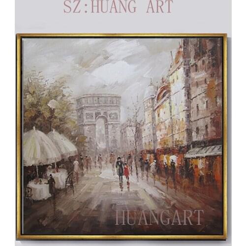 Handmade Abstract street view Oil Paintings Modern Home Decoration Wall Art Pictures for living room bedroom no framed