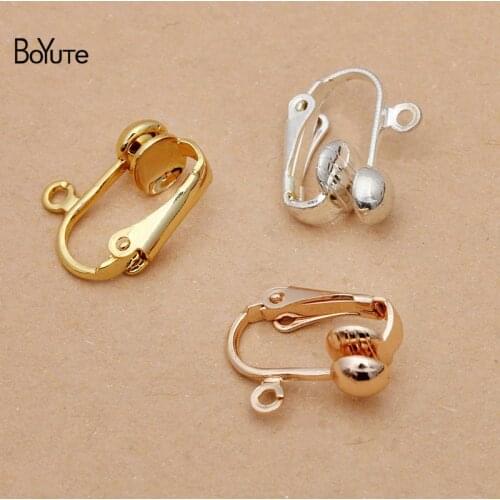 BoYuTe (50 Pieces/Lot) 15MM Metal Iron No Pierced Clip Earring Accessories Diy Handmade Jewelry Materials