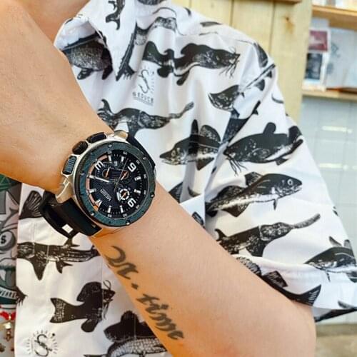MEGIR Big Dial Mens Military Sports Watches Waterproof Fashion Silicone Strap Quartz Wristwatches Male Clock Relogio Masculino