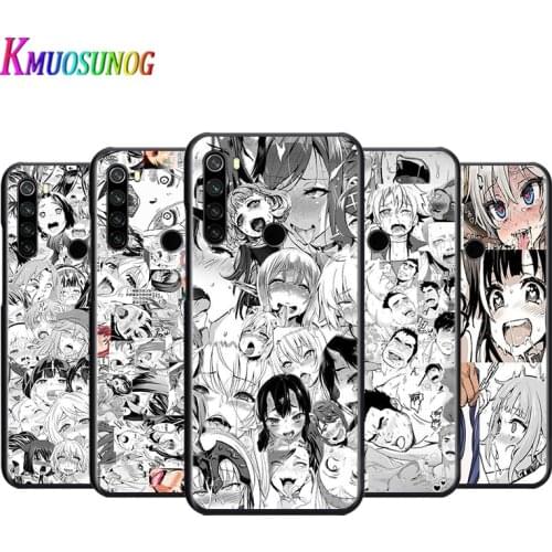 Bright Black Cover Anime Girl Cartoon Faces For Xiaomi Redmi Note 9 9S Max 8T 8 7 6 5 Pro 5A 4X 4 Soft Phone Case