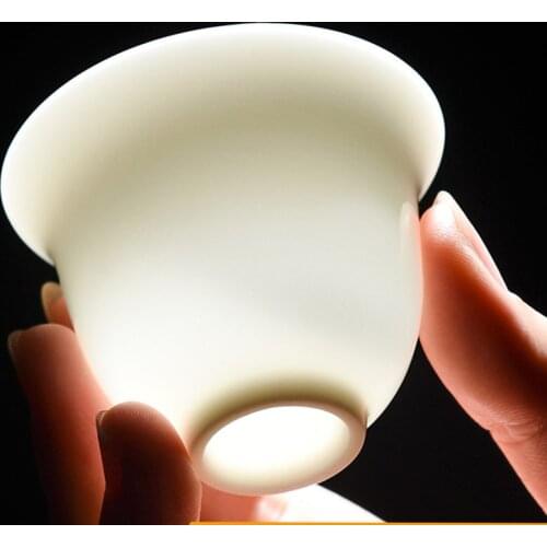 Purely White Porcelain Tea Cup Hand Made Ceramic Master Teacups High Quality Small Single Drinkware Tea Bowl