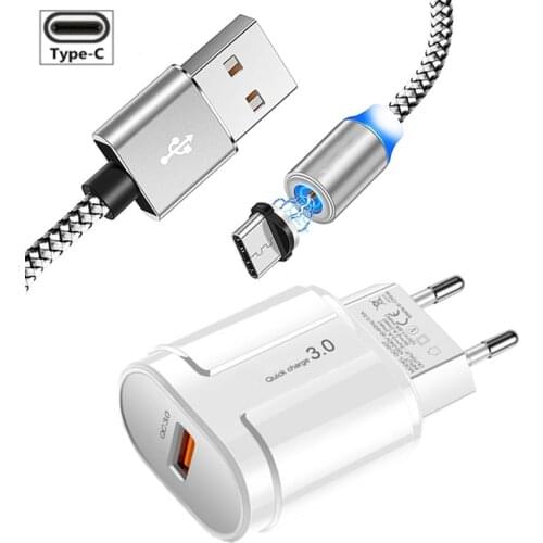 Magnetic Type C Cable QC 3.0 USB Fast Quick charger For Huawei P30 Pro Xiaomi Redmi Note 8 7 Pro Mi 9 9t Pro USB-C Tipo-c Cabel
