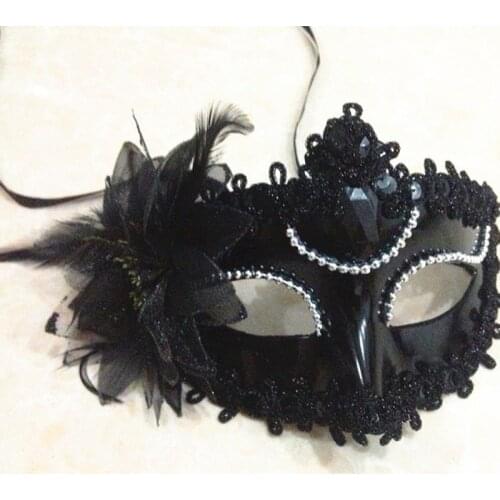 Halloween Beauty Ball Party Princess Masquerade Masks Sexy Women Black Flower Eye Mask