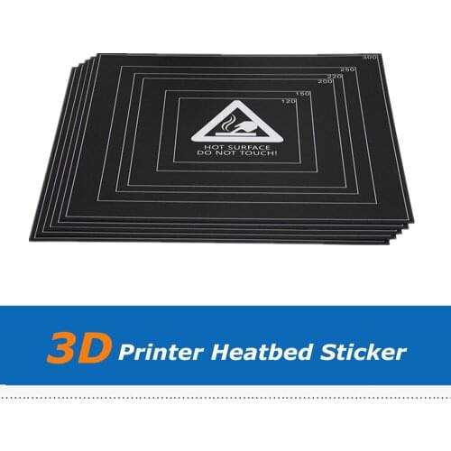 5pcs 3D Printer Part 310*310*0.5mm Heated Bed Adhesive Hotbed Sticker Sheet Tape Film With Wire Frame For DIY Cutting