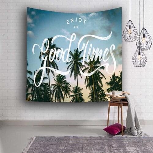 Polyester Tropical Plant Pattern Wall Cloth Hanging Tapestry Wedding Party Gift Bedspread Beach Towel Yoga Picnic Mat Home Decor