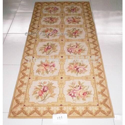 Hand-made Floral Edge For Large Needle Point Carpet Knitted New Listing Antique Wool Knitting Carpets