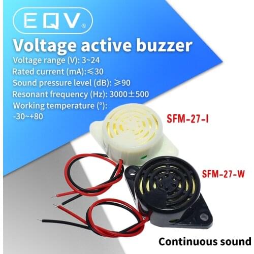 95DB Alarm High-decibel DC 3-24V 12V Electronic Buzzer Beep Alarm Intermittent Continuous Beep for Arduino Car Van SFM-27
