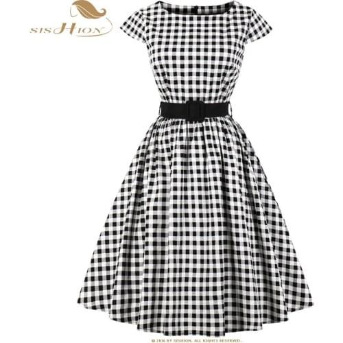Летние платья в клетку Sishion China At AliExpress