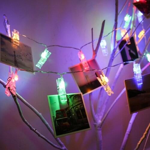 1.5M 3M 6M Photo Clip Holder LED String Lights 10 20 40LED for Wedding Party Holiday Home Lighting Decoration Lamp