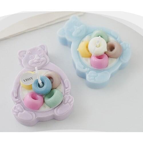 1PC Ins Bear Candle Soy Wax Aroma scented Birthday Gift Home Fragrance Geometric Modeling Ornaments Creative Photography Props