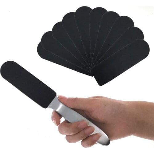 11pcs/Set Pedicure Feet Care Metal Handle Foot and Coarse of Fine and Refill Files Grit Sanding Grit Cloth Rasp Double Side