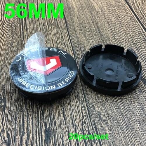 20PCS/SET For Vossen 56mm Wheel Center Caps Auto Accessory Emblem 5.6cm Wheels Rim Badge Covers ABS Black 56mm Logo Sticker