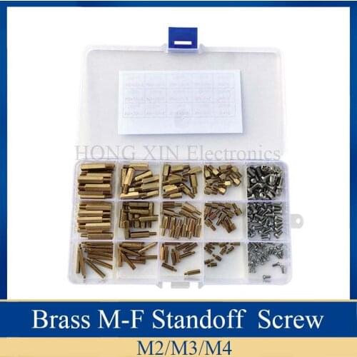 210pcs Male-Male Brass Hex Standoff Threaded Spacer Board Hollow Pillars Nut Assortment kit