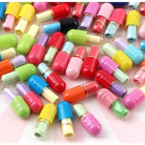 50 Pcs Smile Pill Love Multicolor Blank Message Capsule Envelope Letter Paper Capsule Message Letter Kawaii Emoticon For Kids