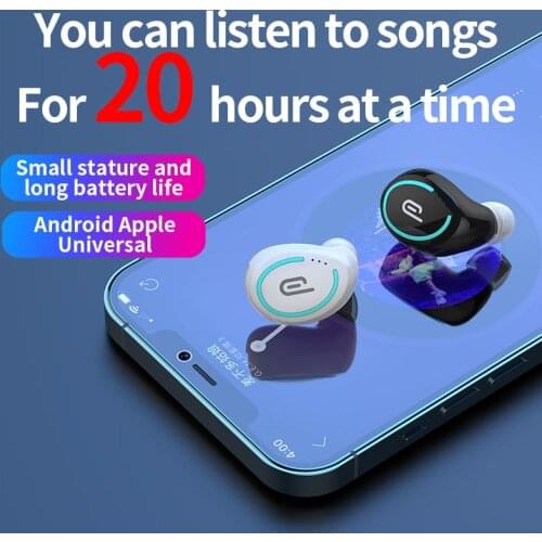 Ultra Mini Wireless Bluetooth Single Earphone 9D Stereo Surround 20 Hours Music Play Waterproof Earbuds Headsets With Microphone