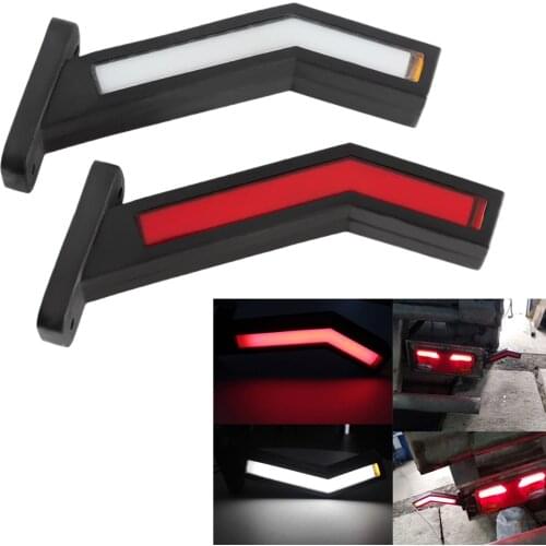 2Pcs 12/24V LED Neon Stalk Side Marker Lights Lamp for Trailer Truck Lorry
