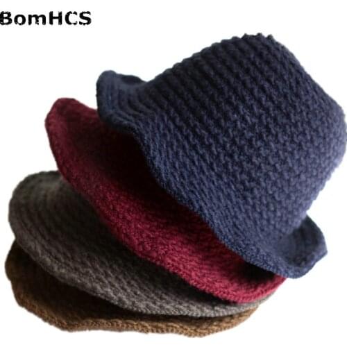 BomHCS Womens Winter Fashion Handmade Knitted Beanie Crochet Bucket Hat Formal Hat