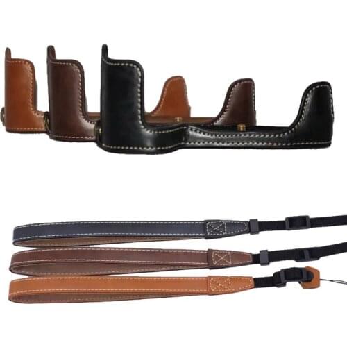 PU Leather Camera Bottom Case Half Body Set Cover For Canon 5D4 5D3 5DIV 5DIII Camera With Battery Opening