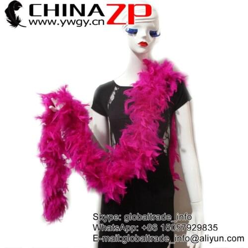 CHINAZP Factory 2yards/lot Good Quality Dyed Hot Pink 80G Turkey Chandelle Boas for Stage Performance