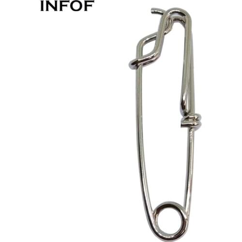 INFOF 10pcs/lot Stainless Steel Fishing Snap Clips Spring-loaded Snaps Float Line Tuna Clip Sea Fishing Tackle