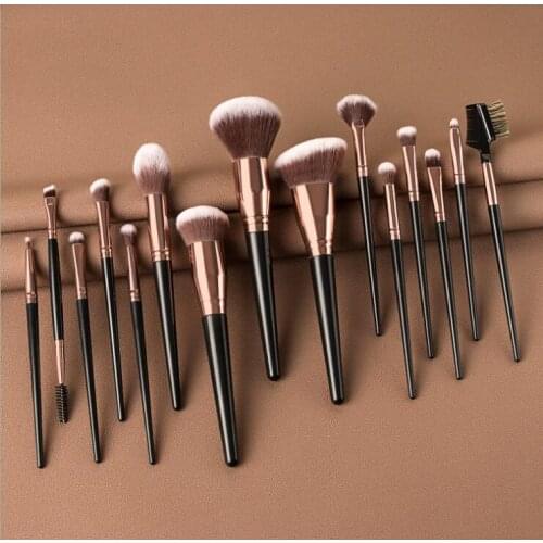 Makeup tools wooden handle makeup 15pcs brush set
