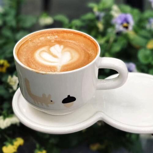 Ceramic Cute Animal Breakfast Cup and Saucer/Breakfast Tray Eight Character Shaped Tray