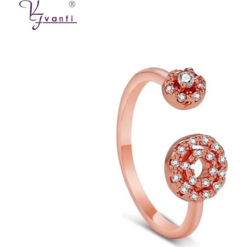 Kfvanfi Simple Cute Rose Gold Free Size Round Adjustable Ring For Women Ladies Girls Gift