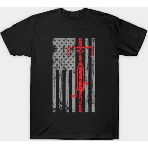 Creative Design Thin Red Line Cycling Flag Cool Cyclists Gift T-Shirt. Summer Cotton O-Neck Short Sleeve Mens T Shirt New S-3XL