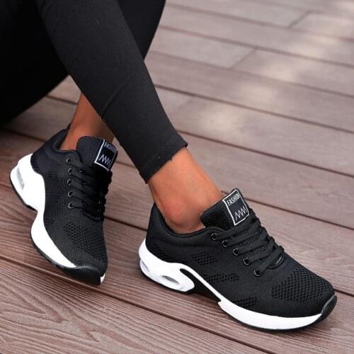 Oversize Summer Air Cushion Sport Shoes for Women Sneakers for Sports Womens Running Shoes Black Snickers Tennis Walk GMB-0221