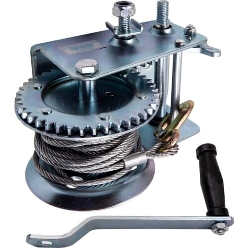 2500lb 32' Hand Crank Cable Winch Dual Gear for Boat Trailer Manual Heavy Duty