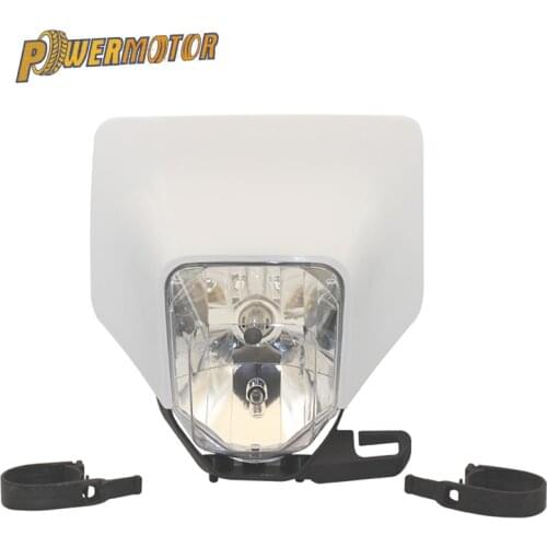 Motorcycle White Headlight Headlamp Head Light Lamp Supermoto Fairing For HUSQVARNA FE TE 2018 17 MX Dirt Bike Enduro