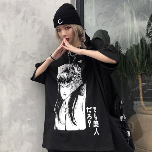 Tomie Junji Ito T Shirt Men Cotton T-shirt Short Sleeves Horror Manga Tee Clothing Merch